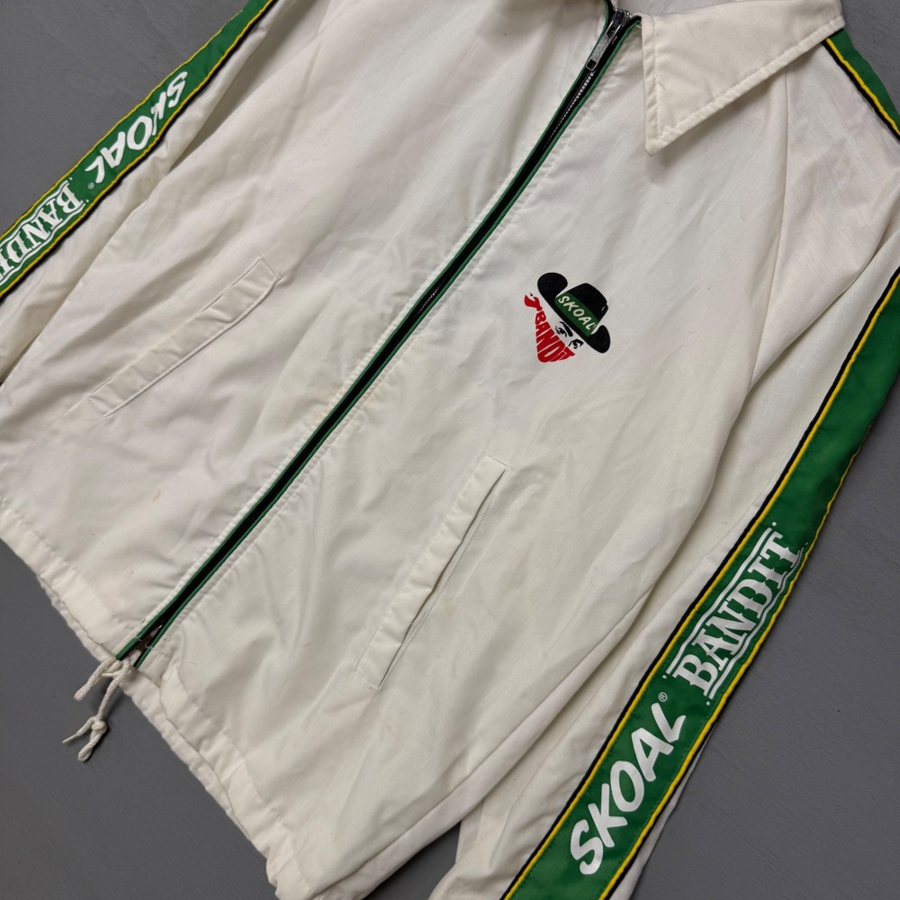 Vintage Upstream Skoal Bandit Racing Jacket White Green 80s USA Large - Picture 9 of 9
